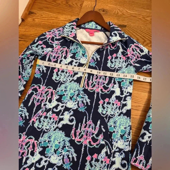 Lilly Pulitzer Skipper Dress Womens XXSmall Long Sleeve Pop Up Monkey Trouble - Picture 11 of 14